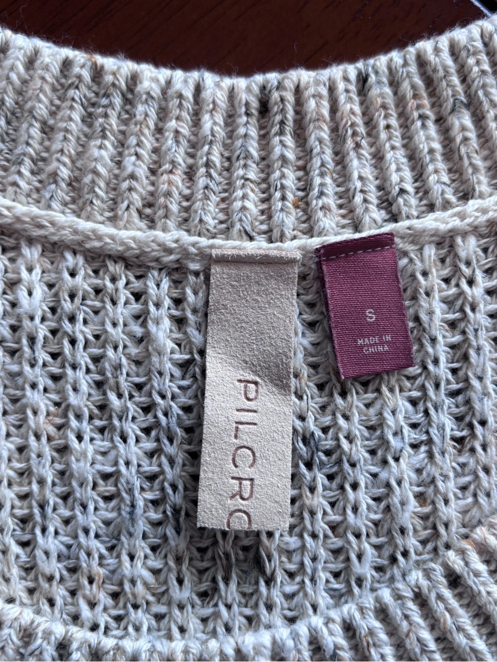 Pilcro Speckled Cream Knit Tank with side ties size Small - Picture 2 of 9